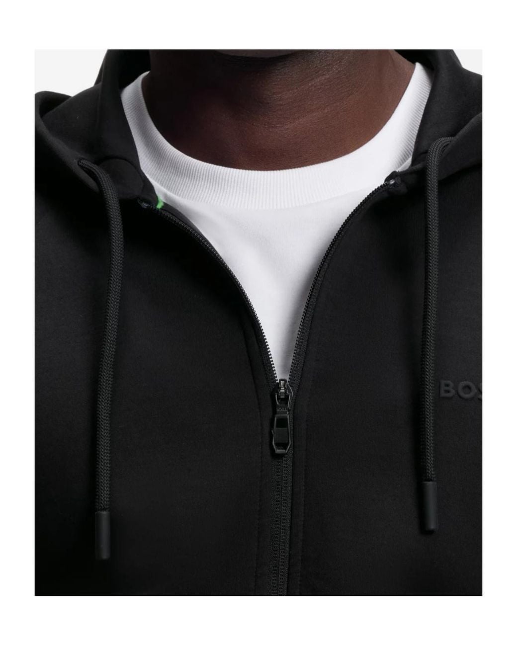 Boss Black Boss Zip-Up Drawstring Hoodie for men