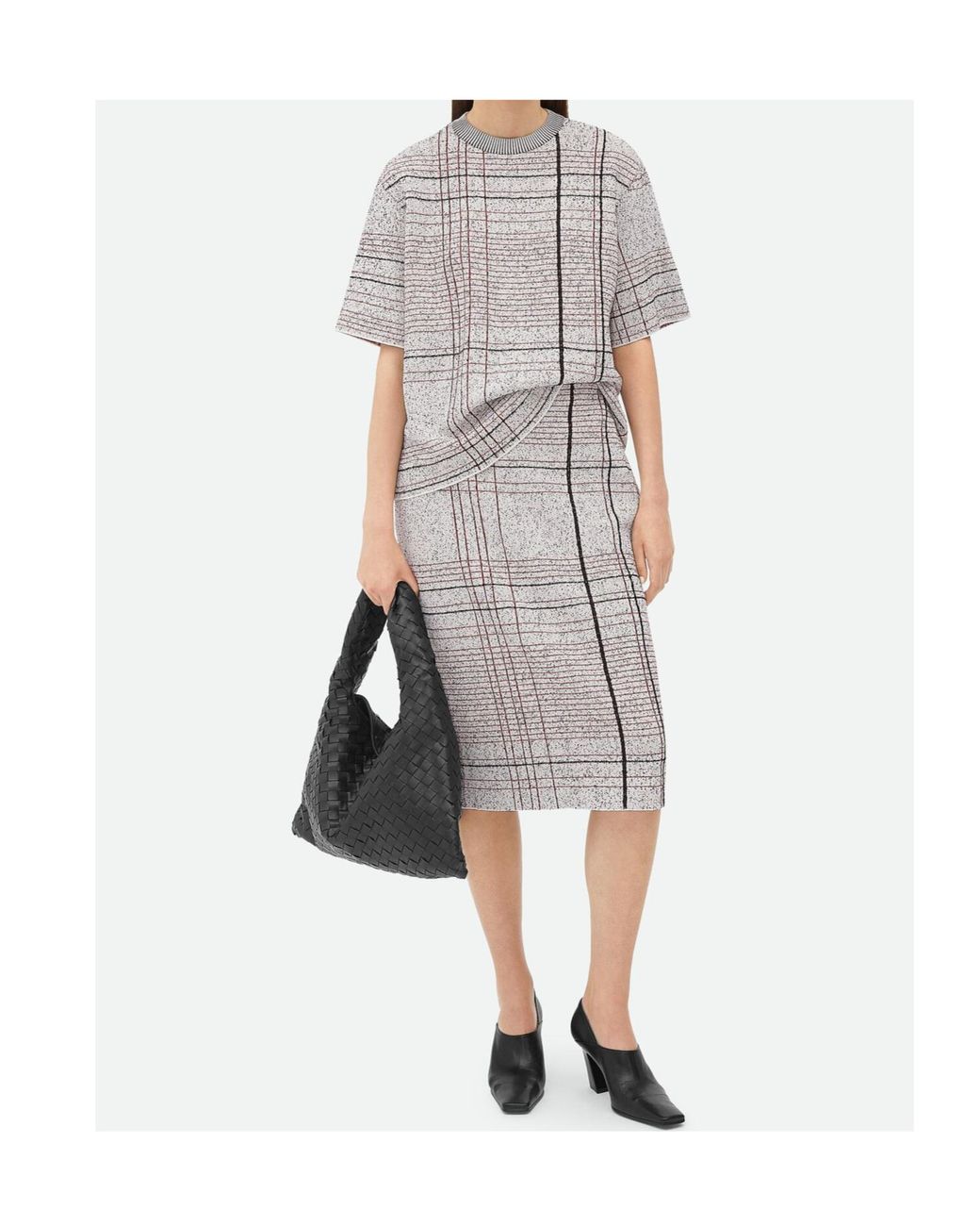 Bottega Veneta Gray Notebook Cotton Viscose Jacquard T-Shirt