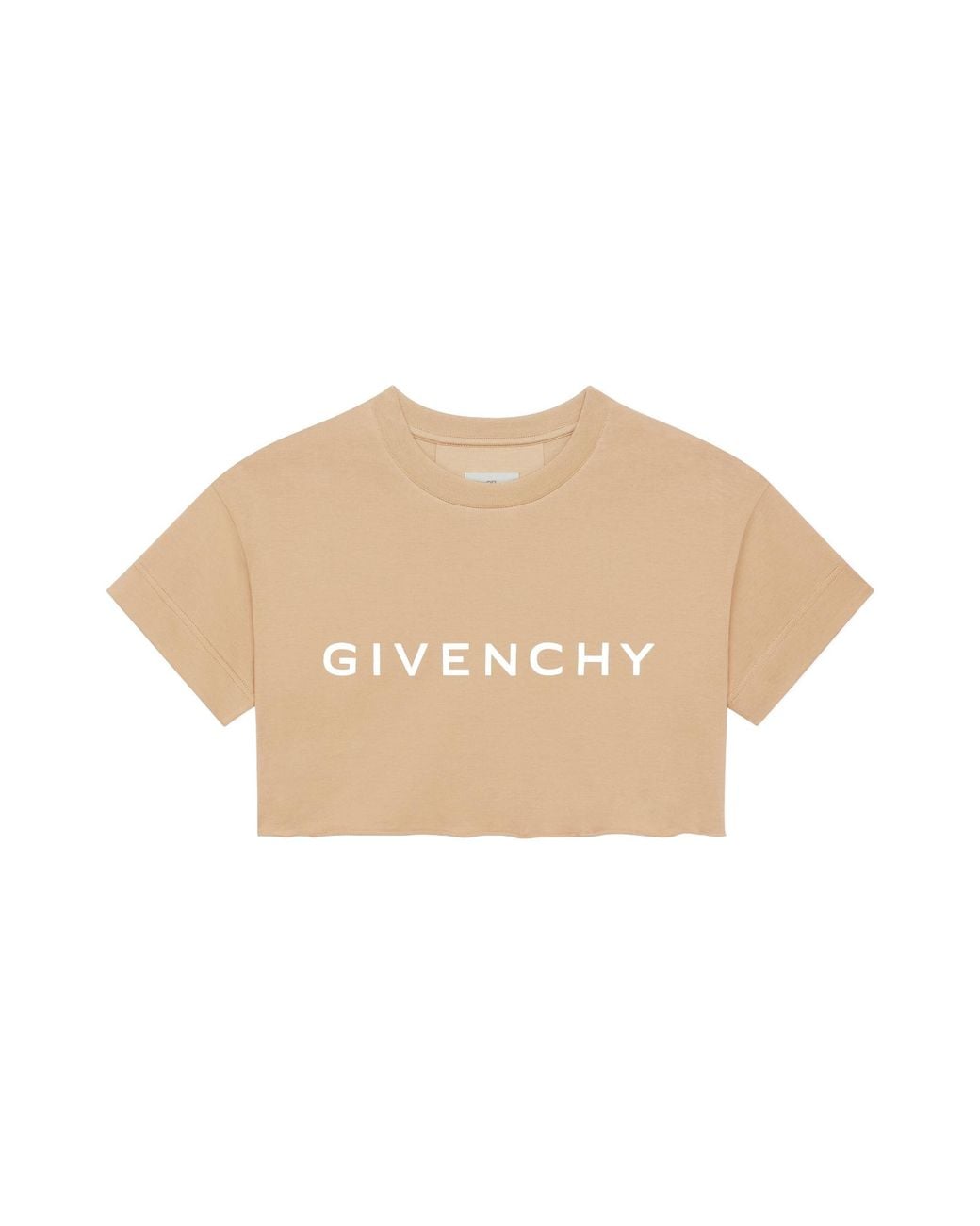 Givenchy Natural Logo Printed Cropped T-Shirt