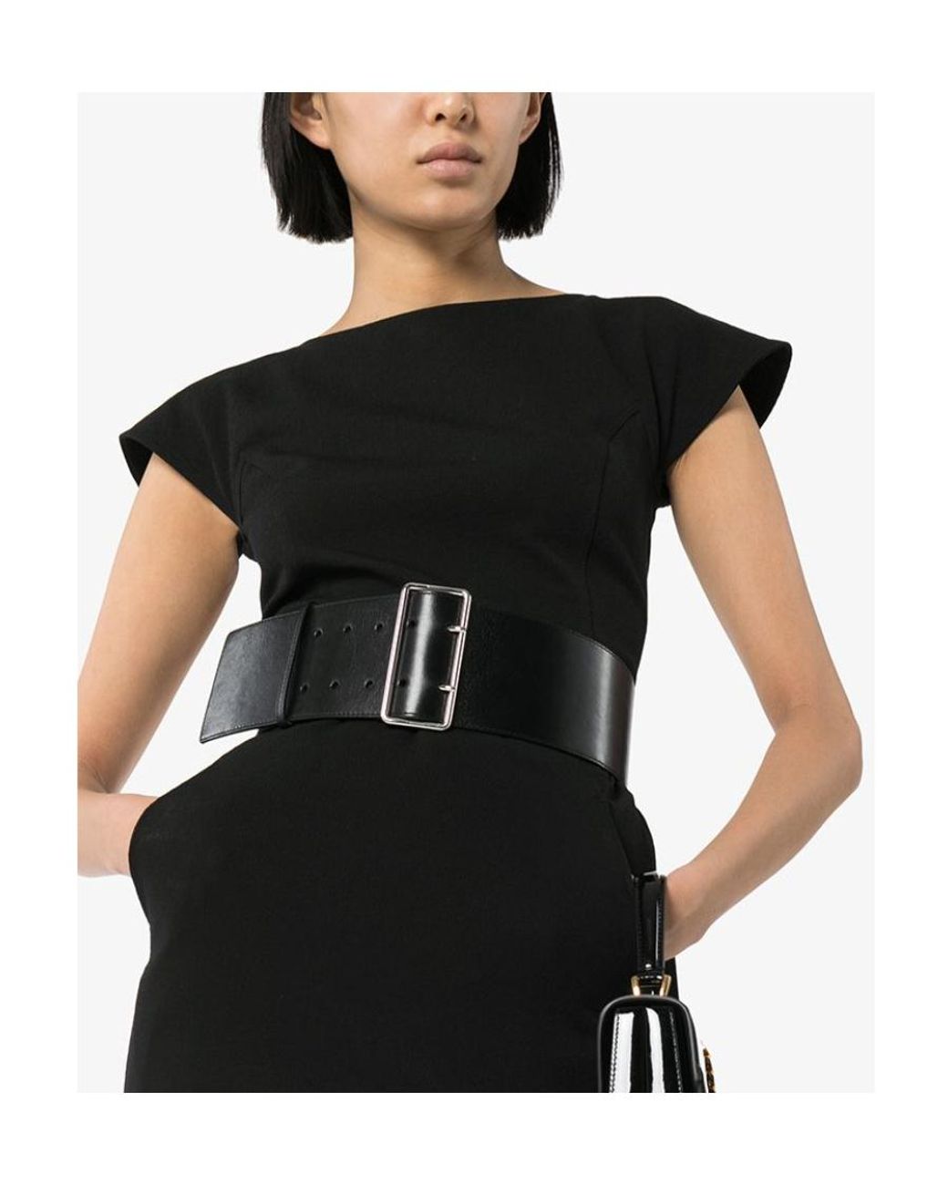McQueen White Leather Waist Belt