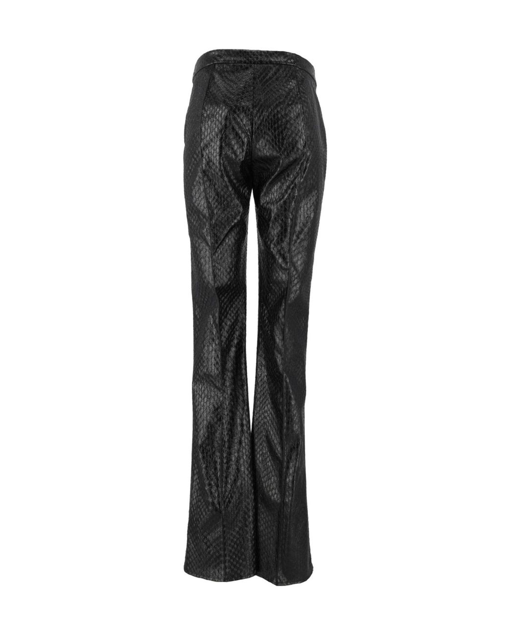 Elisabetta Franchi Black Fish Scale Pattern Flared Trousers