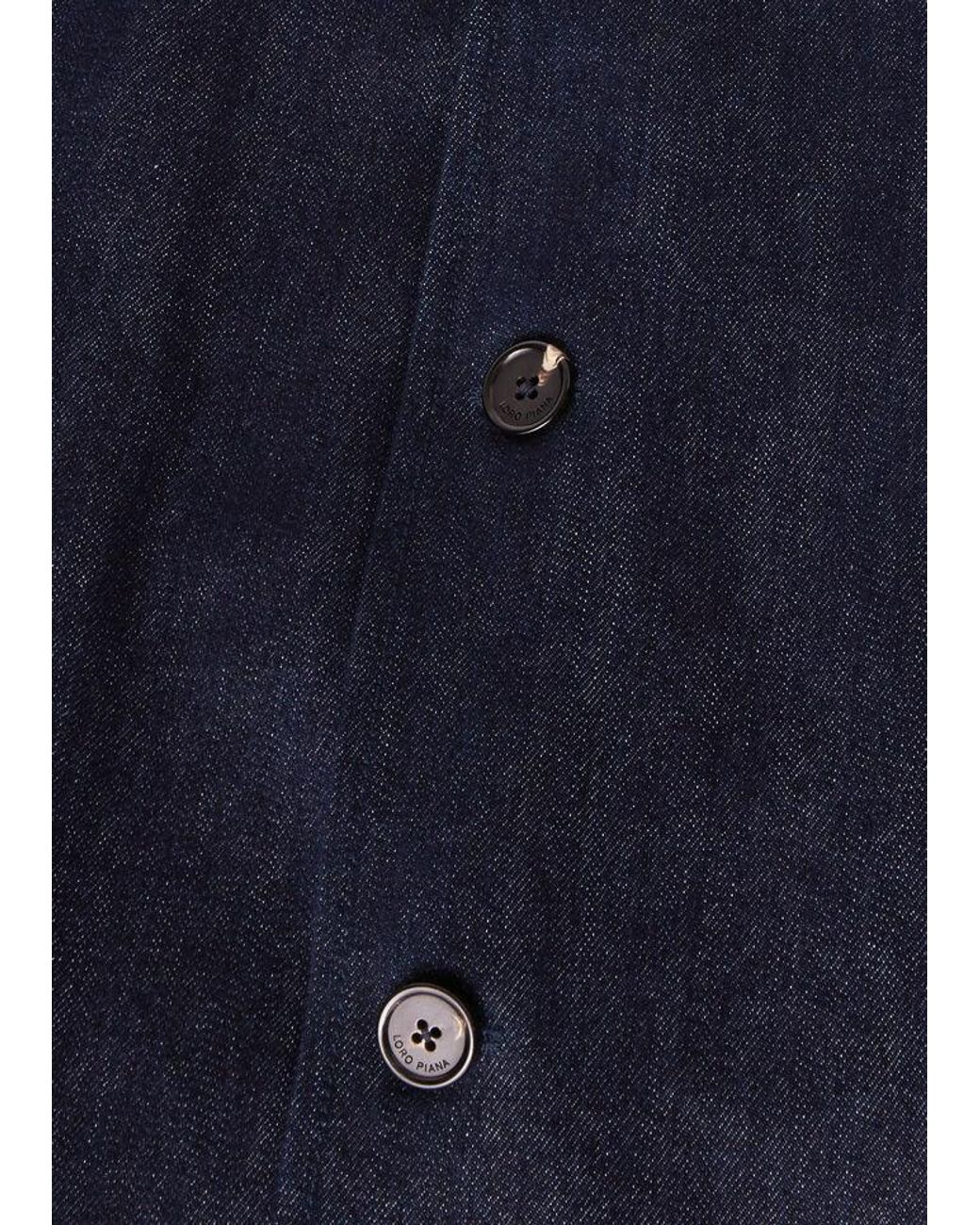 Loro Piana Blue Long Sleeved Button-Up Jacket for men