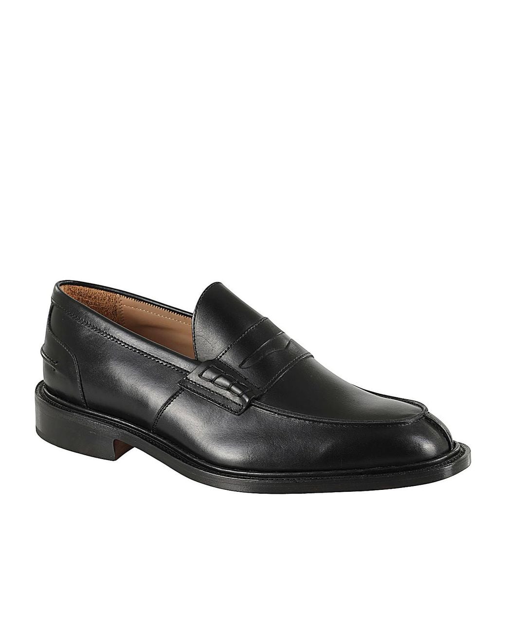 Tricker's Black Leather Loafers for men
