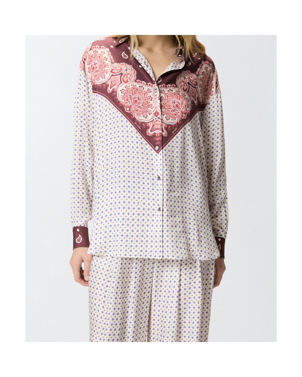 Pinko Multicolor Cher Bandana-Print Shirt