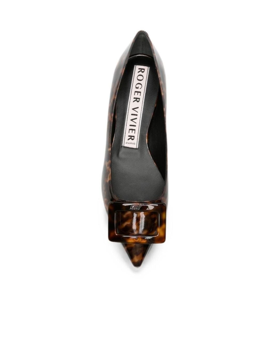 Roger Vivier Brown Pointed-Toe Ballet Flats