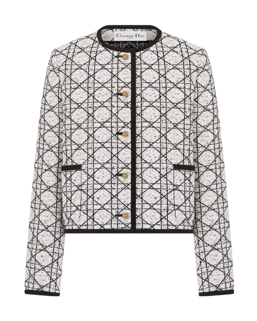 Dior White Christian Macrocannage Cropped Jacket