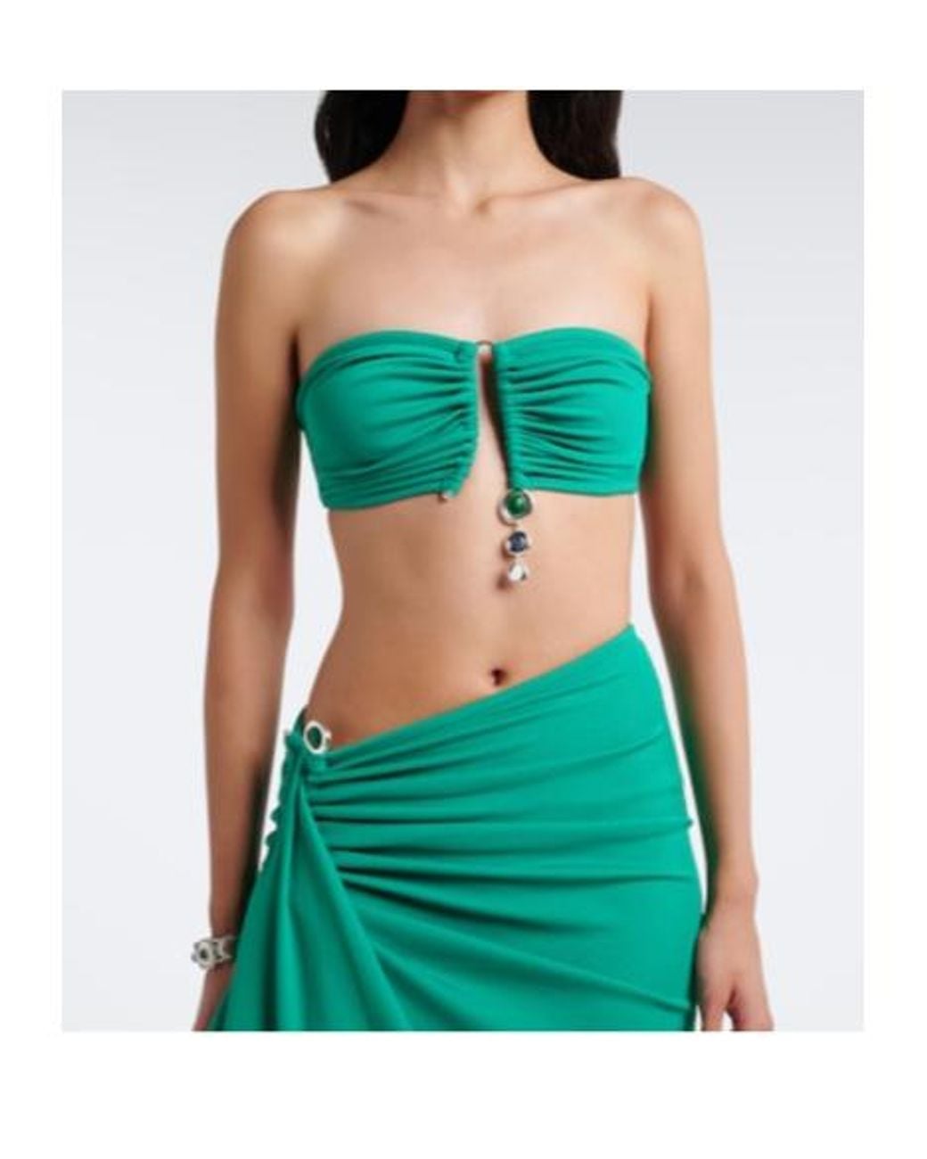 Christopher Esber Green Embellished Bandeau Top