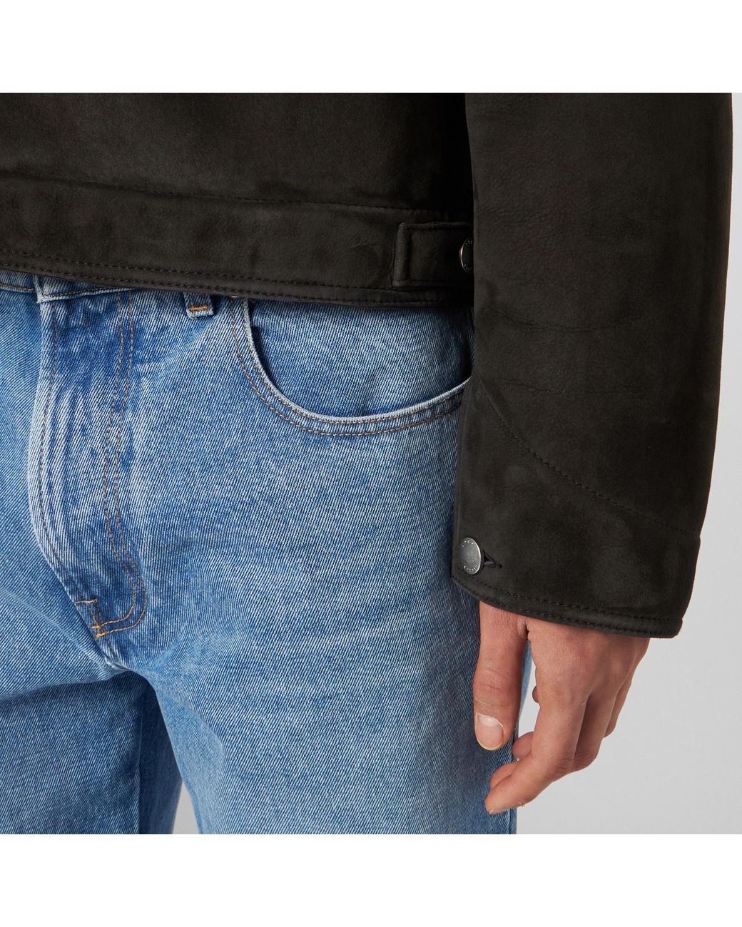 1989 STUDIO Black Logo Embroidered Jacket for men