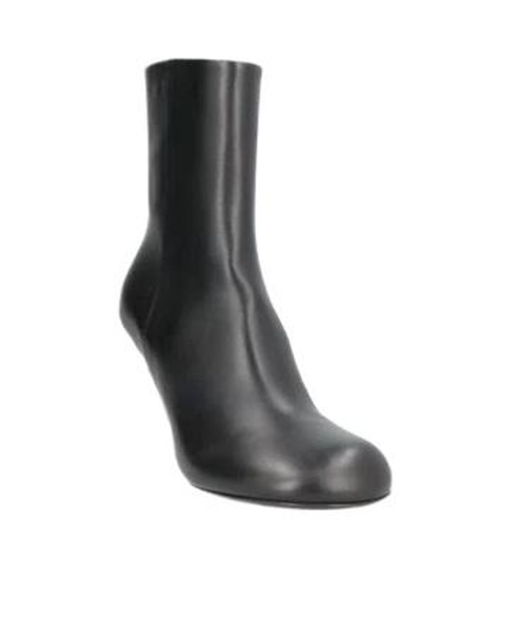 Balenciaga Black Simple Leather Ankle Boots