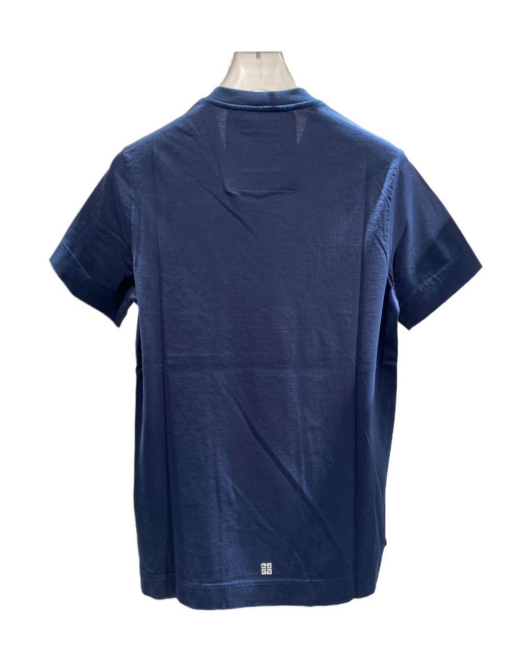 Givenchy Blue Faded 4G Logo Printed Crewneck T-Shirt for men