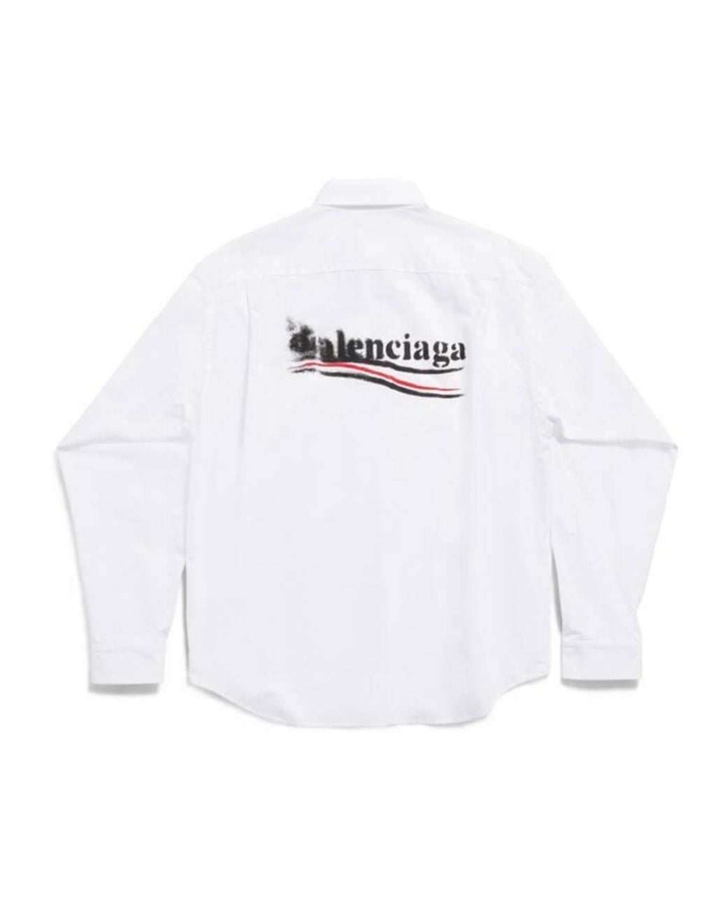 Balenciaga White Political Stencil Large Fit Shirt for men