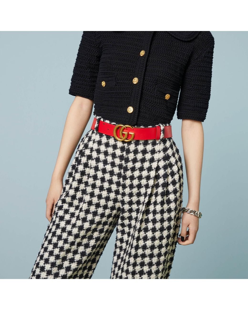 Gucci White Double-Sided Wide Belt