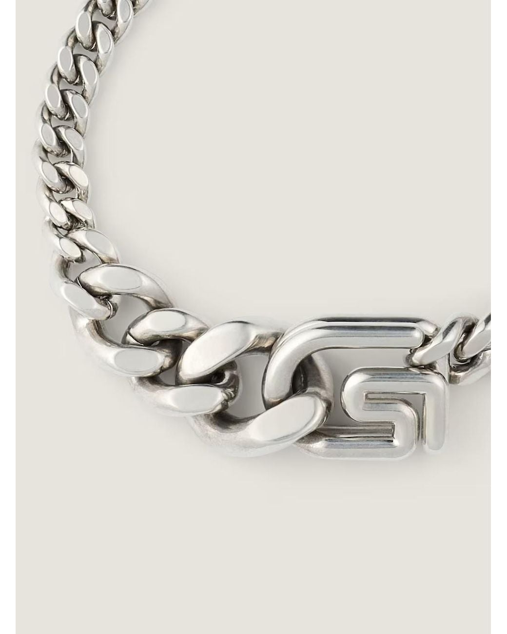 Givenchy Metallic Logo Plaque Chained Bracelet for men