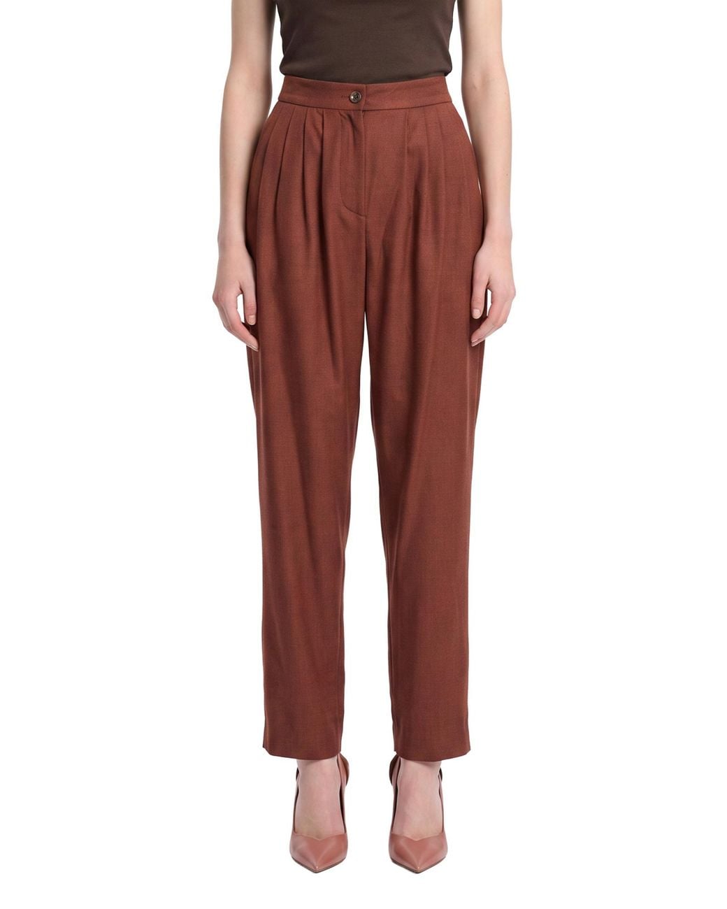 Blazé Milano Red Blazé Milano Patea Pleated Straight-Leg Trousers