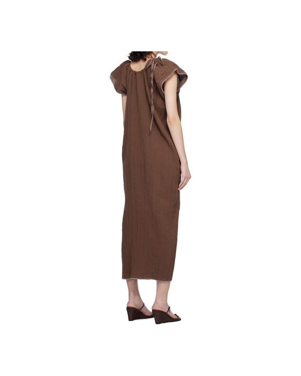 Baserange Brown V-Neck Dress