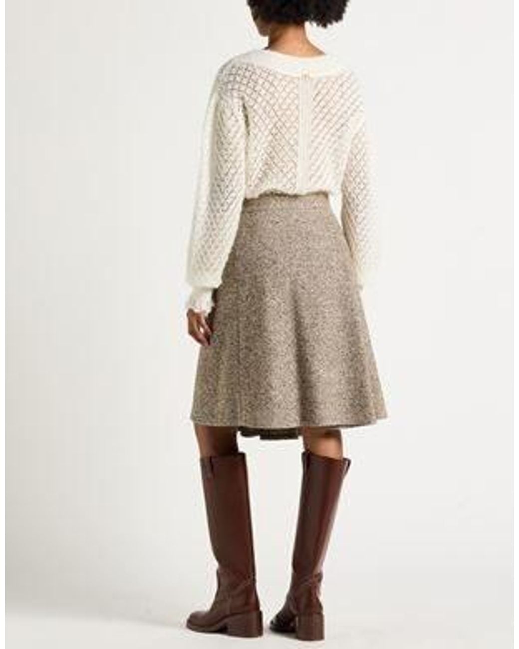 Brunello Cucinelli Brown Minimalist Stylish Wrap Skirt