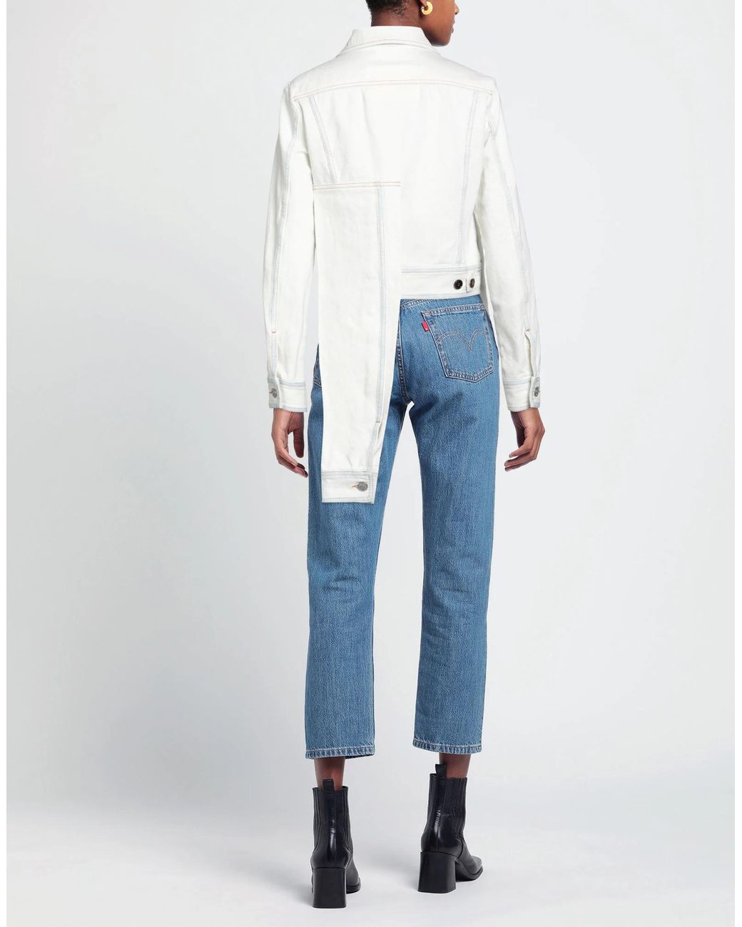 MM6 by Maison Margiela White Light Wash Denim Jacket