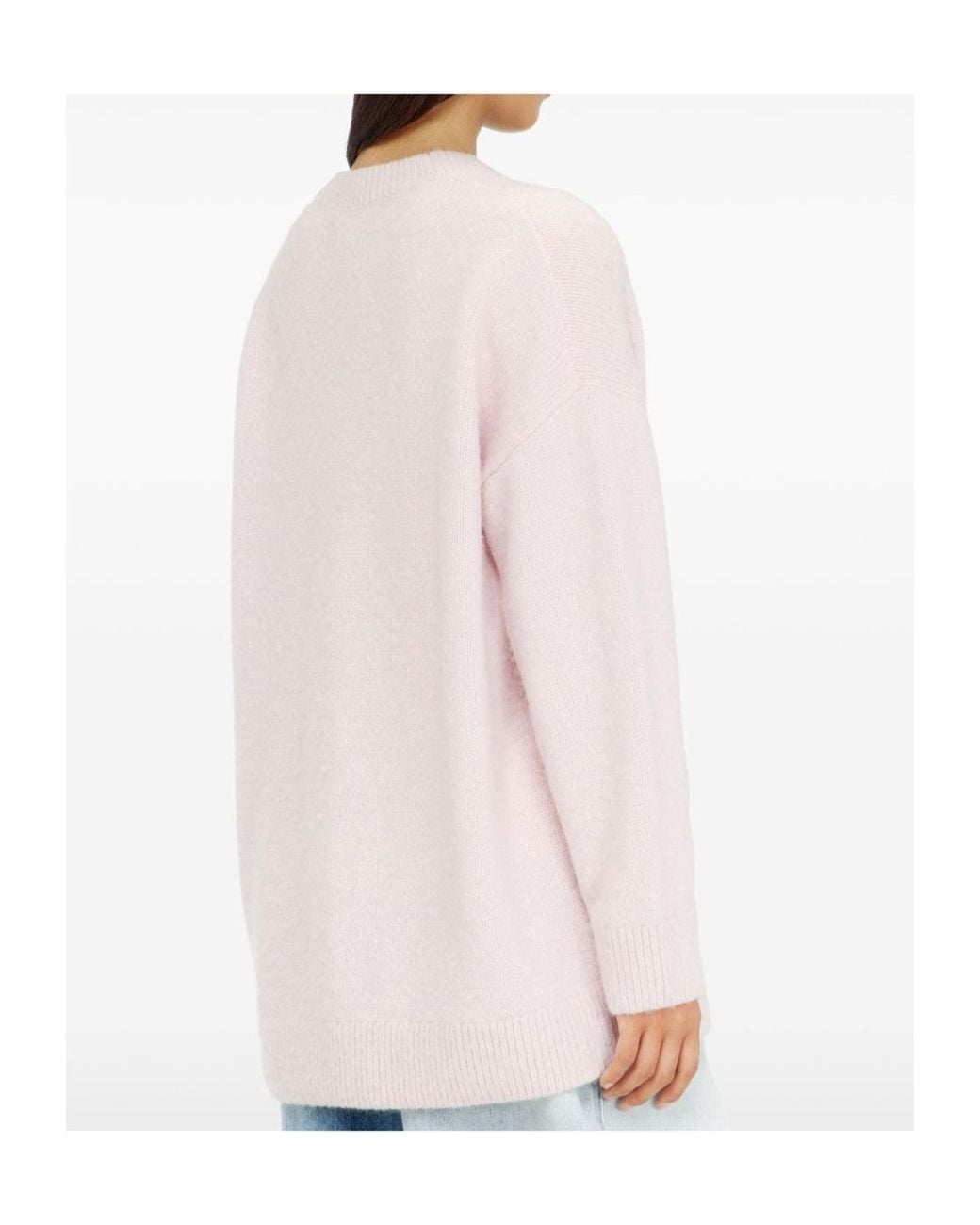 DIESEL Pink M-Areela Oval D Logo Cardigan