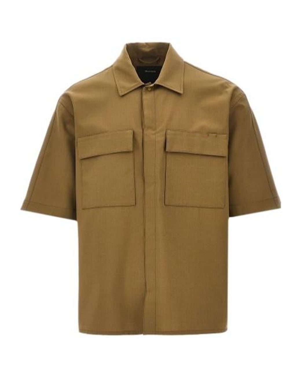 Herno Green Laminar Oversized Bowling Shirt for men