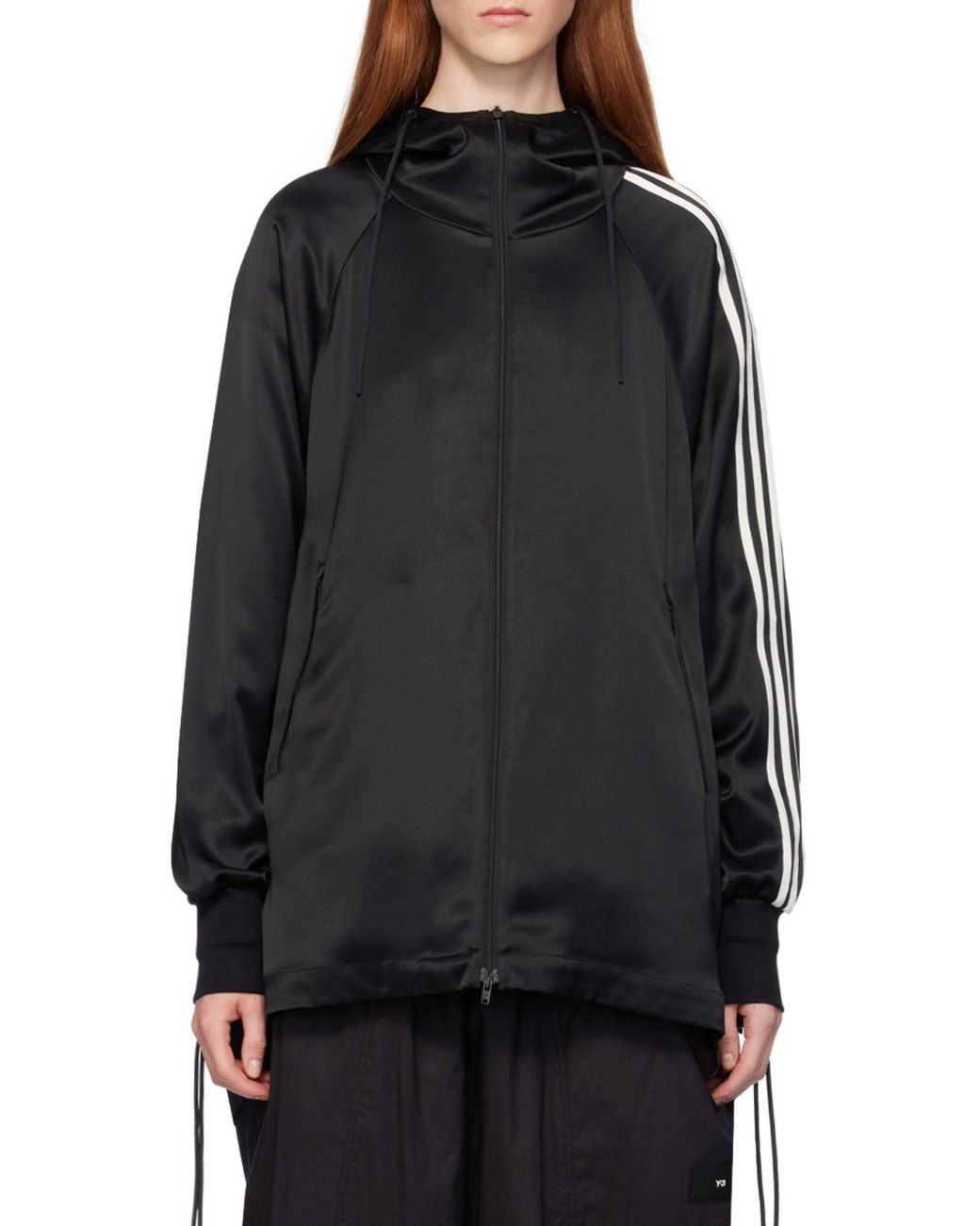 Y-3 Black Stripe Detailed Zip-Up Jacket
