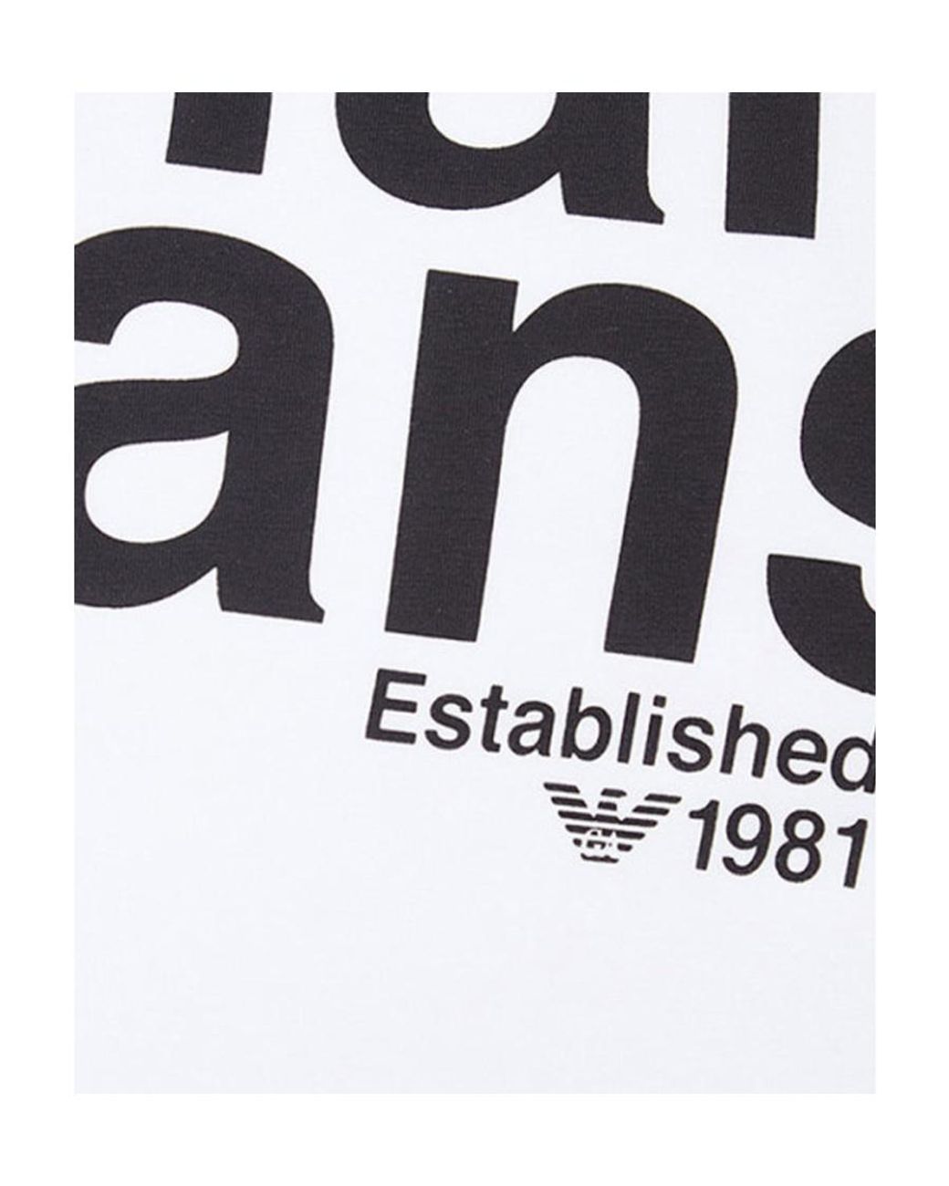 Armani Jeans White Hit The Letter Round-Neck T-Shirt for men
