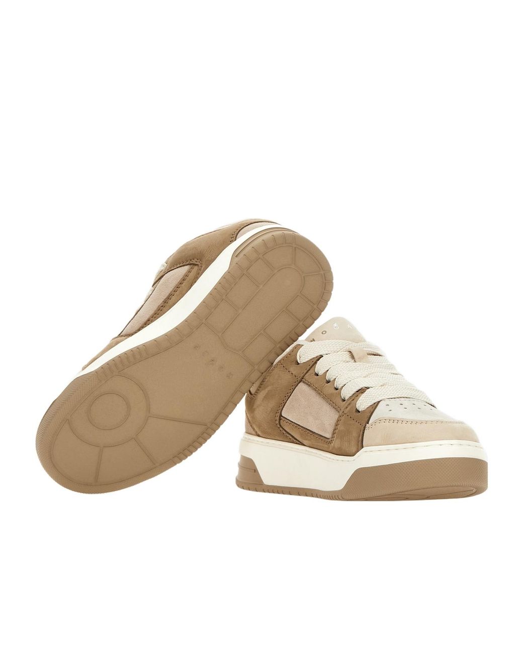 Hogan Natural Round-Toe Lace-Up Sneakers