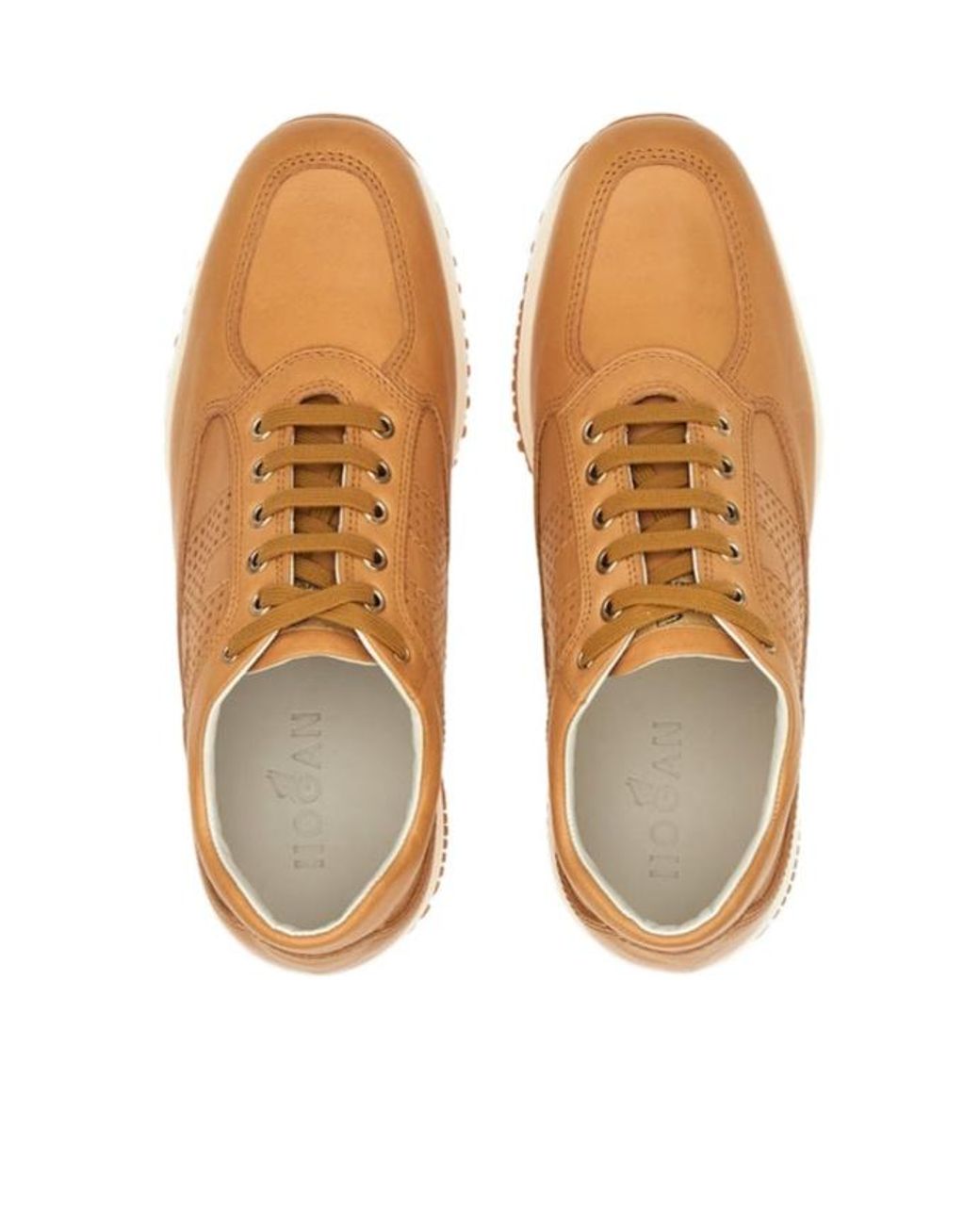 Hogan Brown Interactive Lace-Up Sneakers