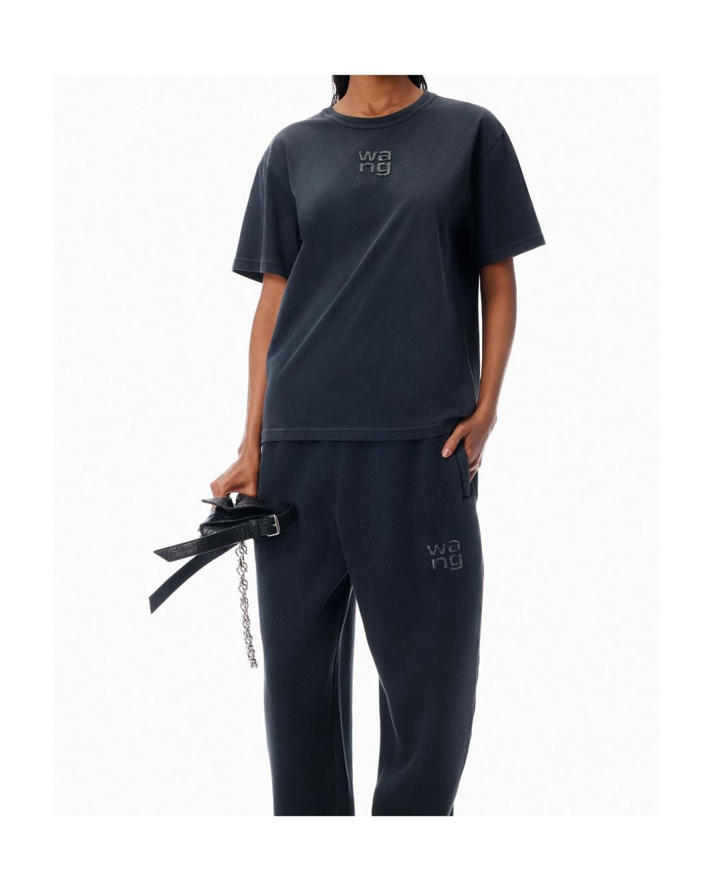 Alexander Wang Blue T By Embellished Hotfix T-Shirt