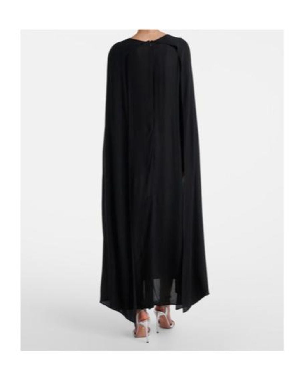Plan C Black Georgette Midi Dress