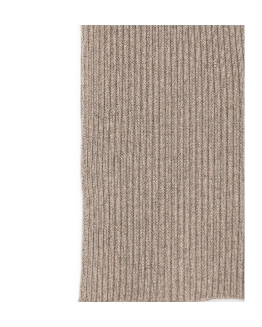 Brioni Natural Ribbed-Knit Scarf for men