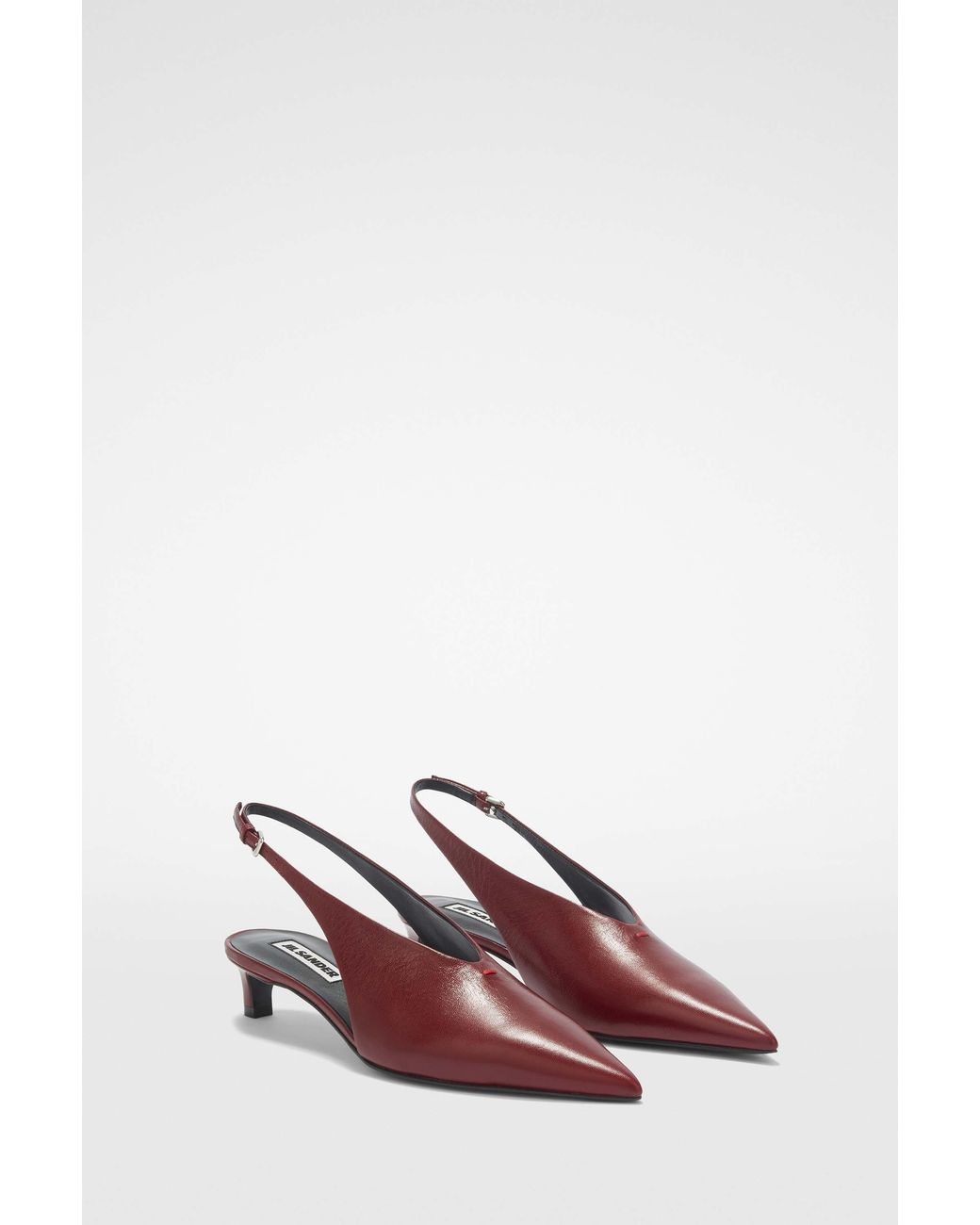 Jil Sander Brown Heeled Slingback Pumps
