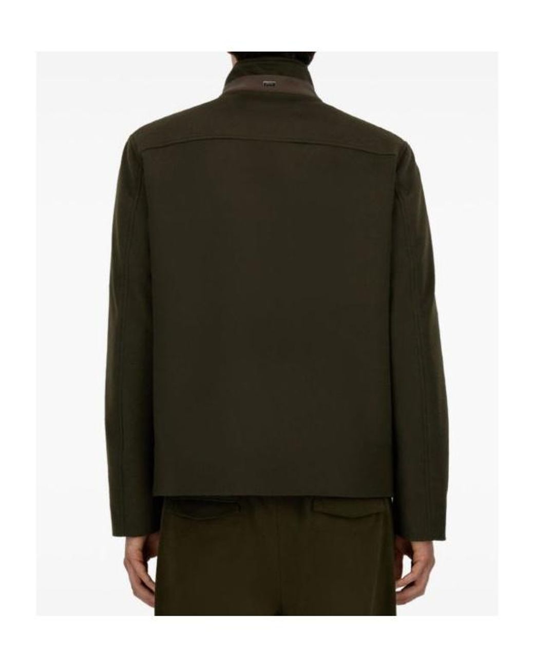 Herno Green High Neck Buttoned Jacket for men