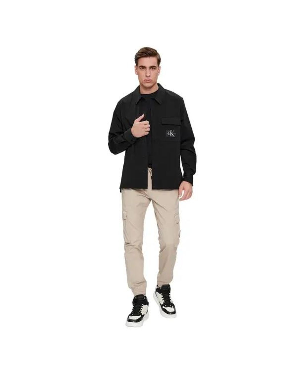 Calvin Klein Blue Logo Pattern Shirt for men