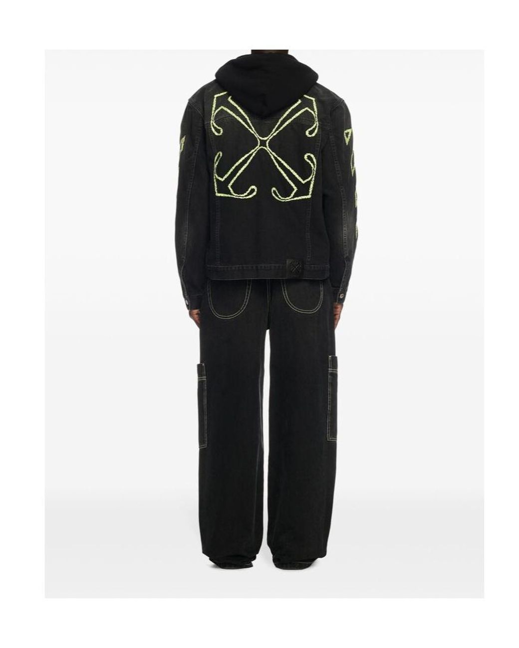 Off-White c/o Virgil Abloh Black Irregular Cargo Jeans for men