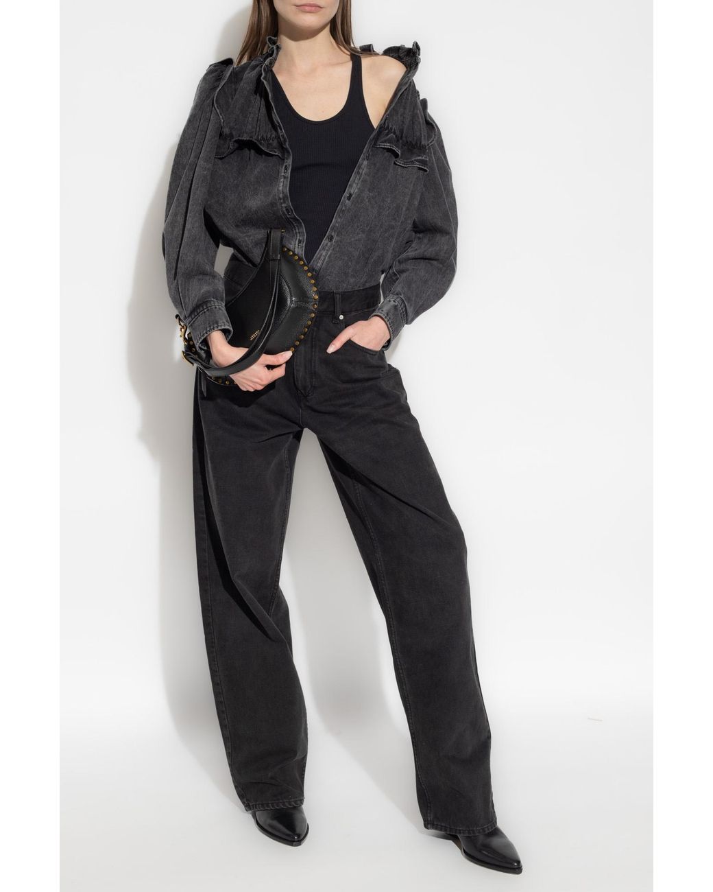 Isabel Marant Black Joanny Logo-Patch Jeans