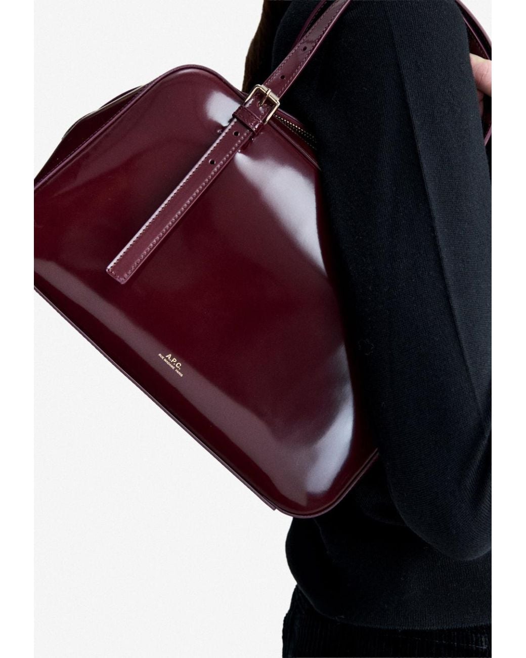 A.P.C. Red Flap Leather Shoulder Bag