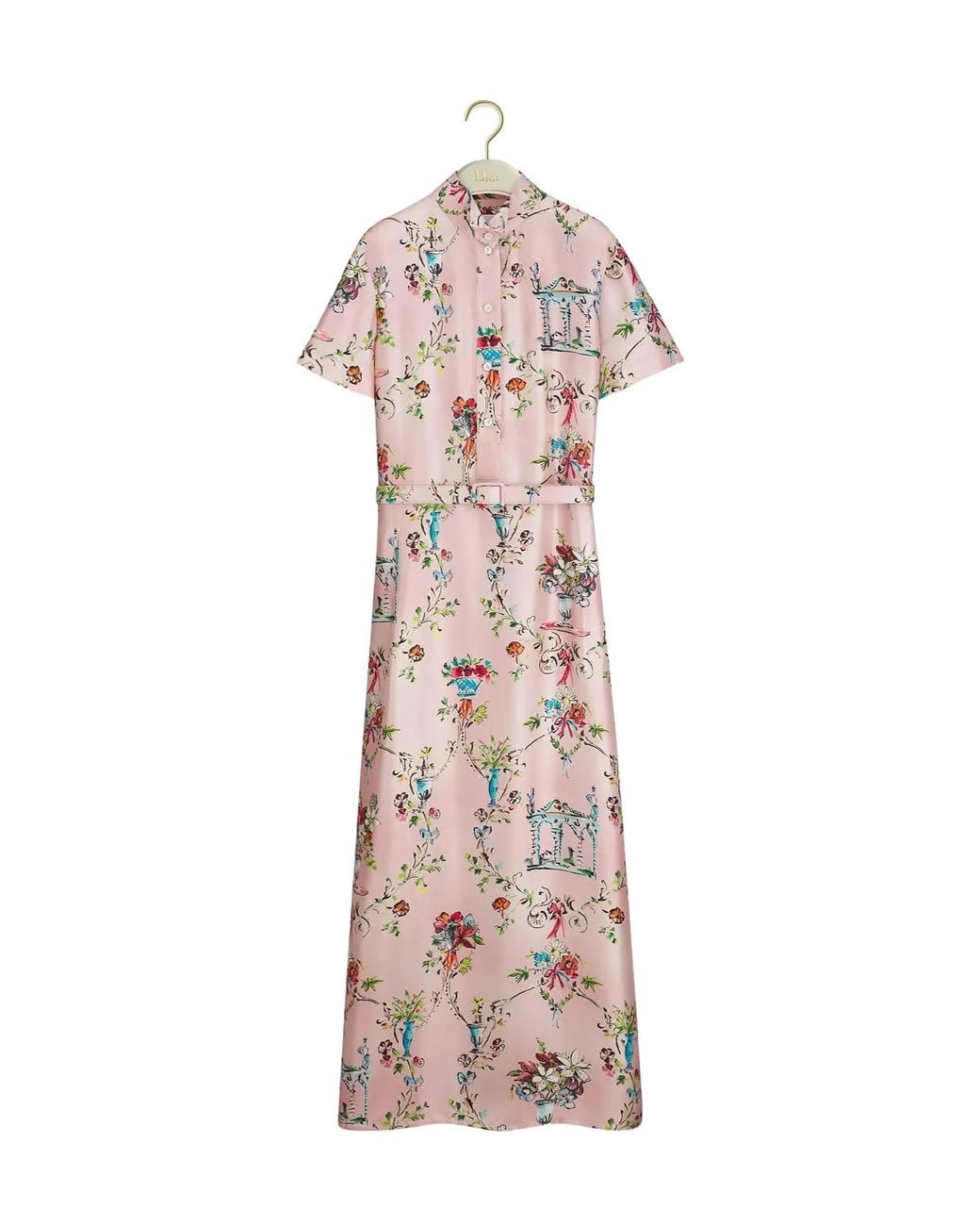 Dior Pink Iviera Long Belted Shirtdress