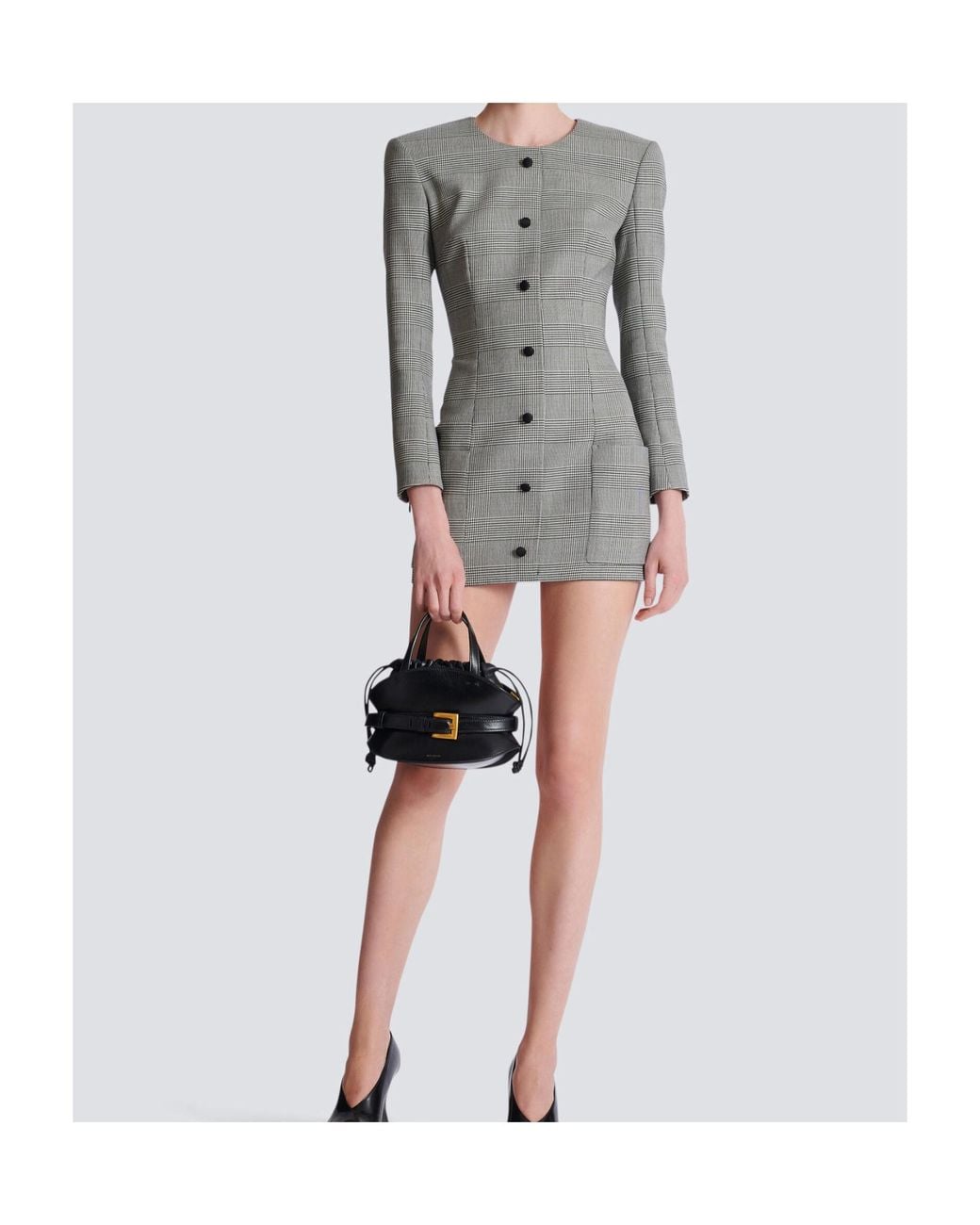 Balmain Gray Short Dress
