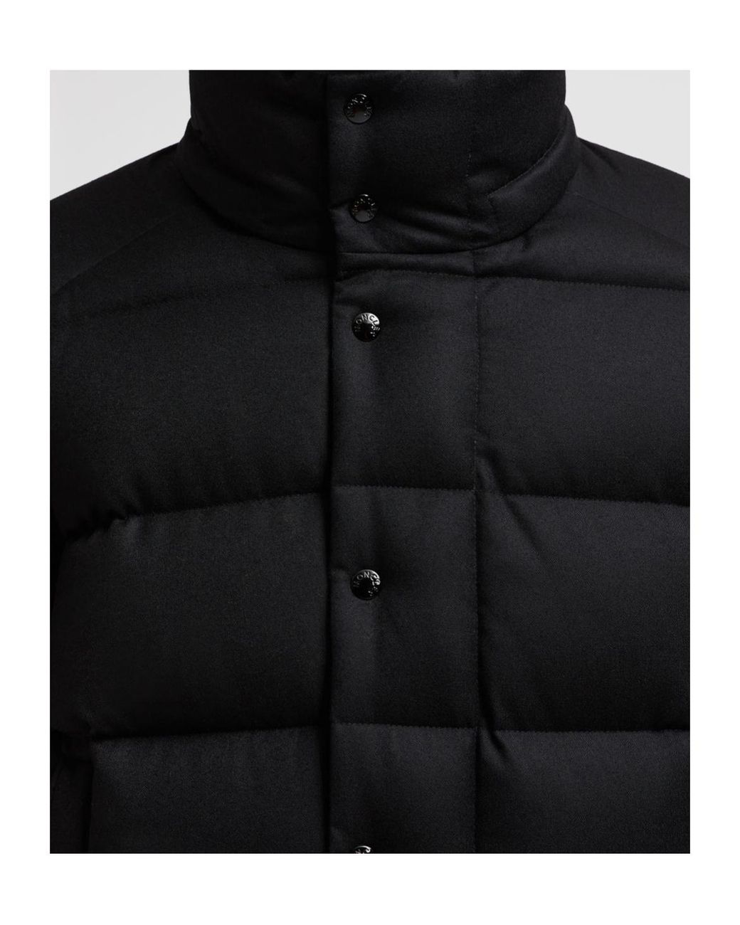 Moncler Black Vezere Button-Up Puffer Jacket for men