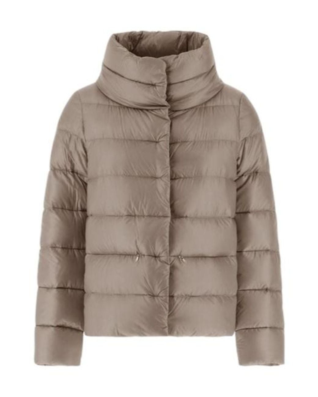 Herno Brown High-Neck Quilted Padded Jacket