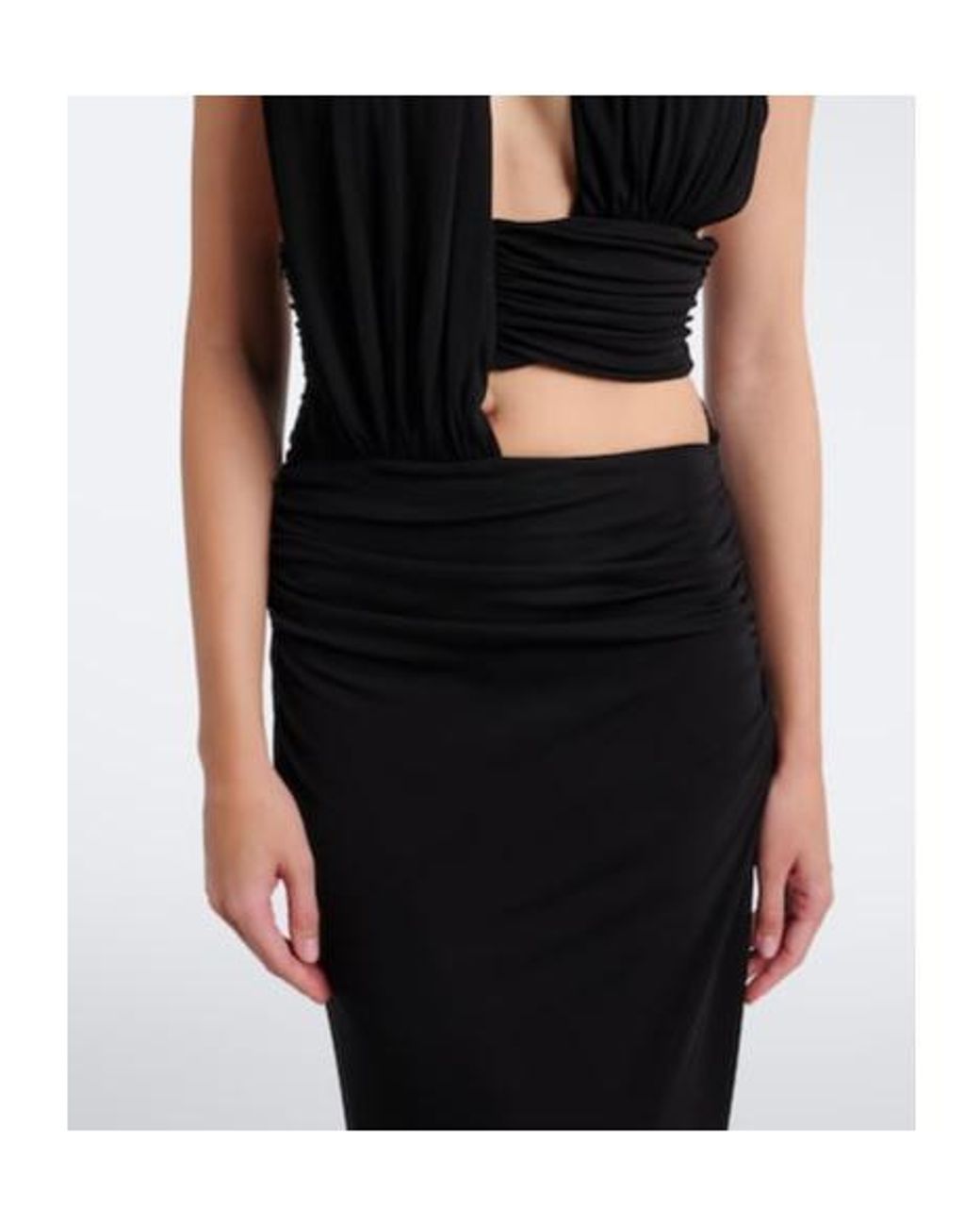 Christopher Esber Black Draped Halterneck Jersey Gown