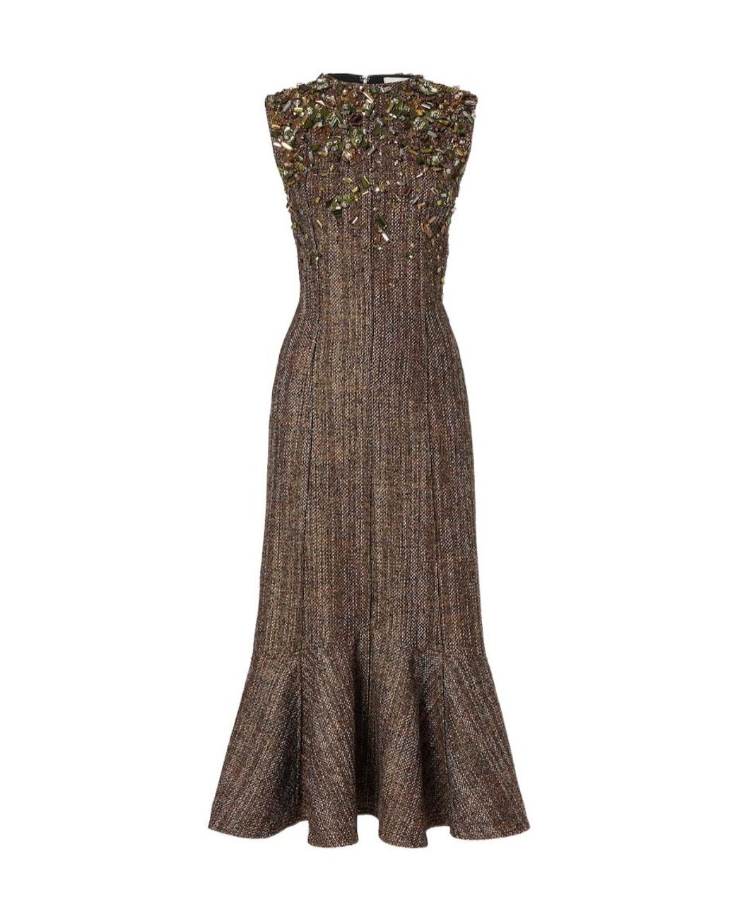 Fendi Brown Wool And Alpaca Dress
