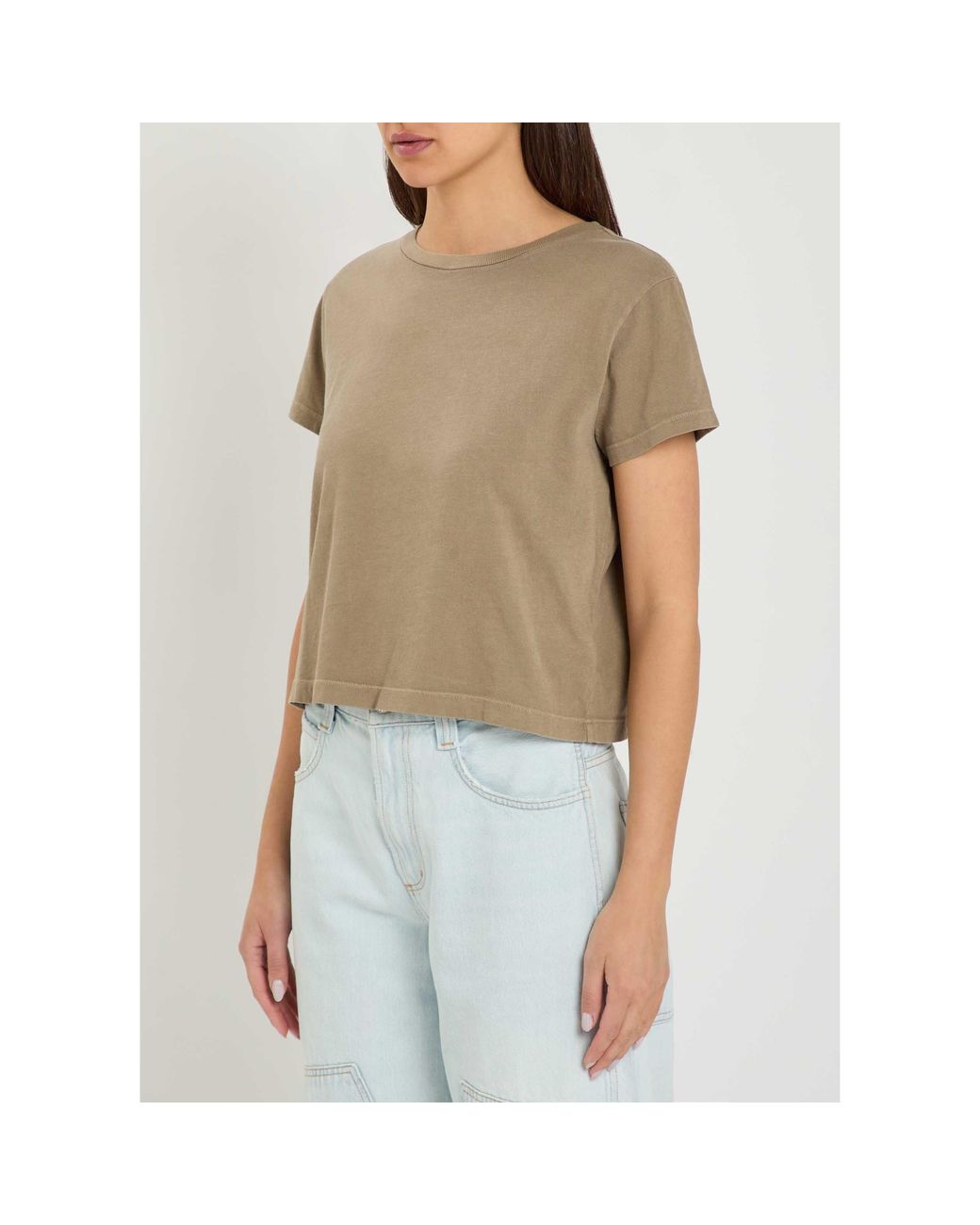 Agolde Natural Minimalist Cropped T-Shirt