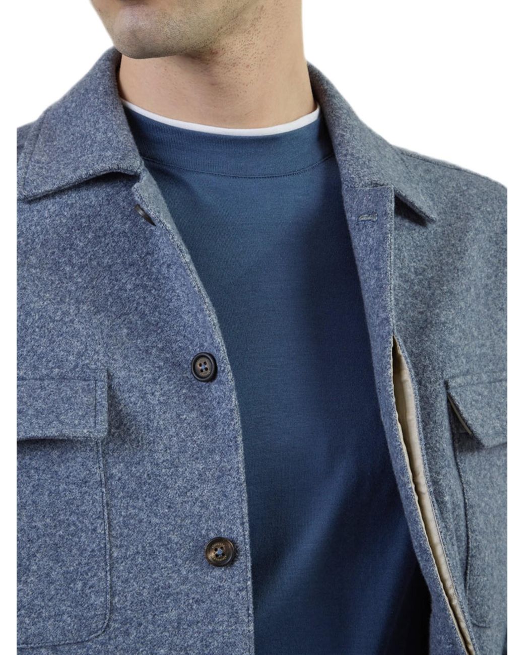 Eleventy Blue Long-Sleeve Jacket for men