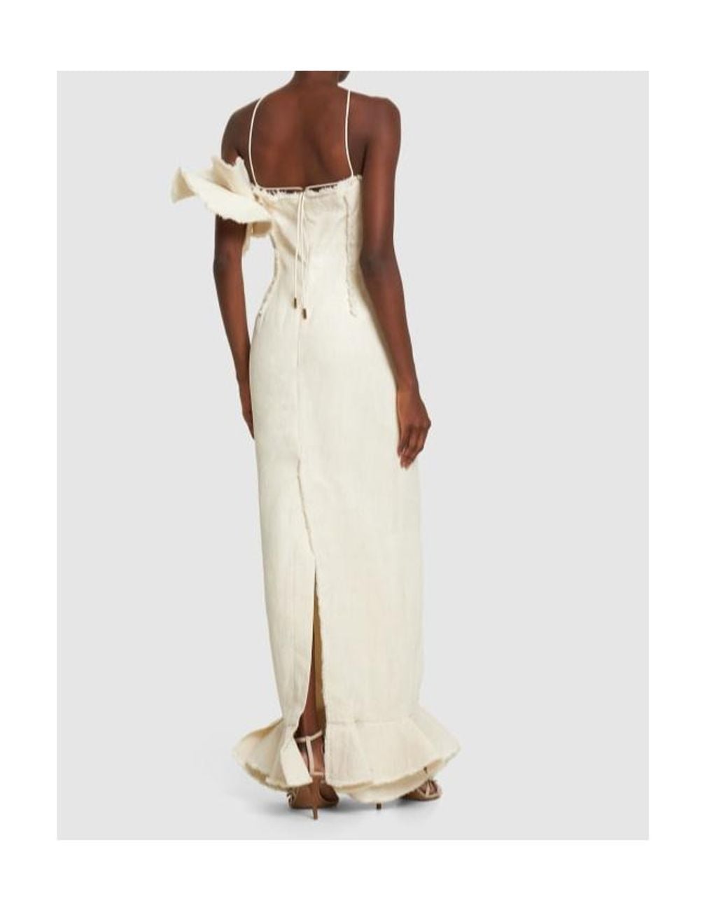 Jacquemus White Crepe Long Dress