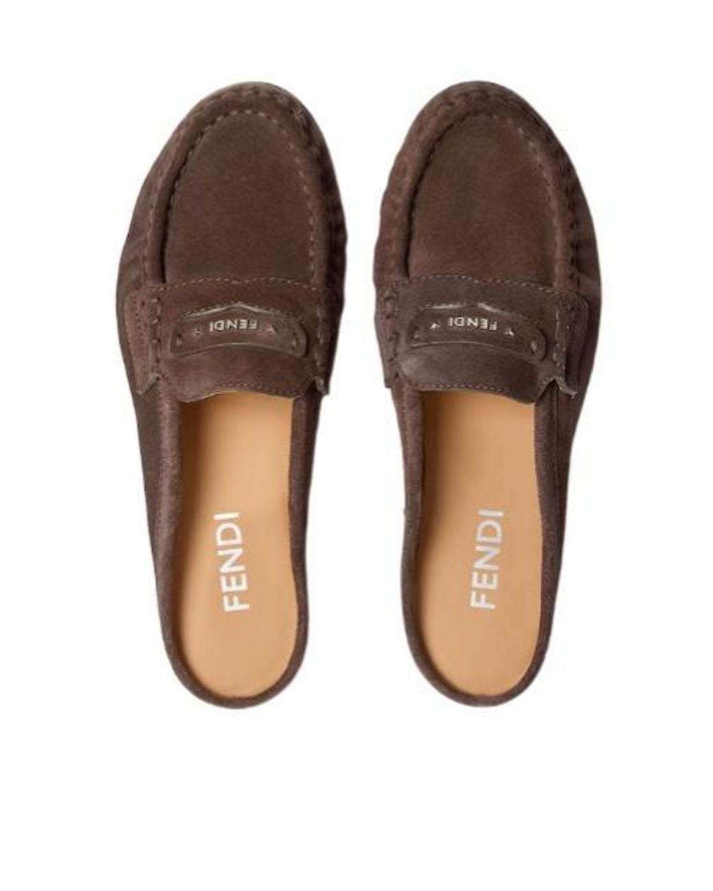 Fendi Brown Dark Suede Sabots