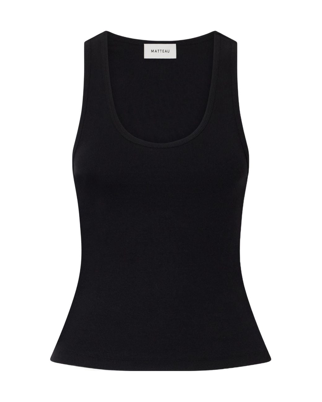Matteau Black Organic Cotton-Jersey Tank