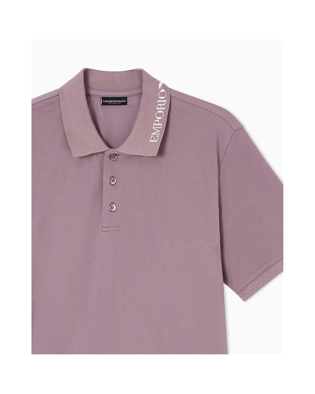 Emporio Armani Purple Short-Sleeved Polo Shirt for men