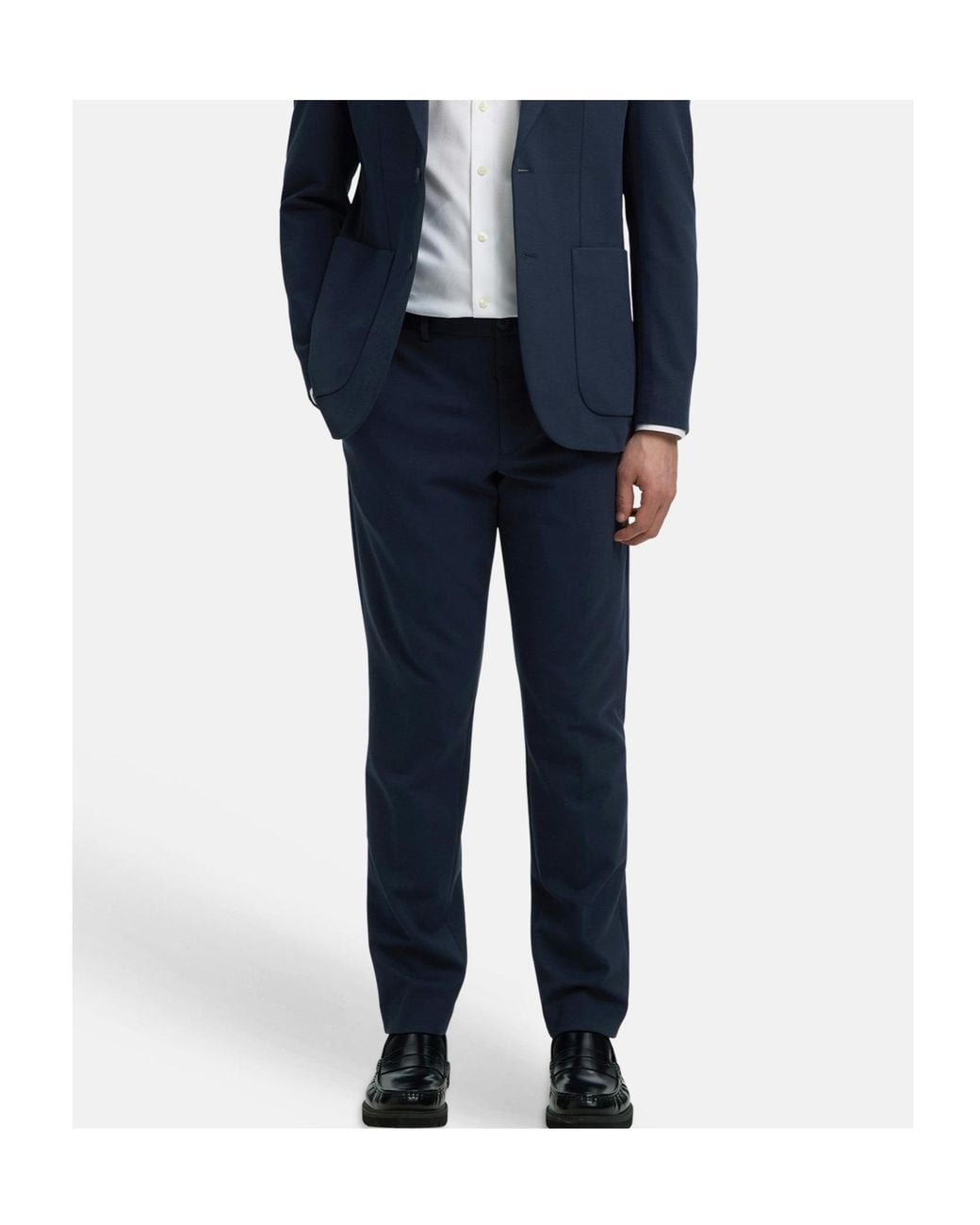 SELECTED Blue Slim-Fit Formal Trousers for men