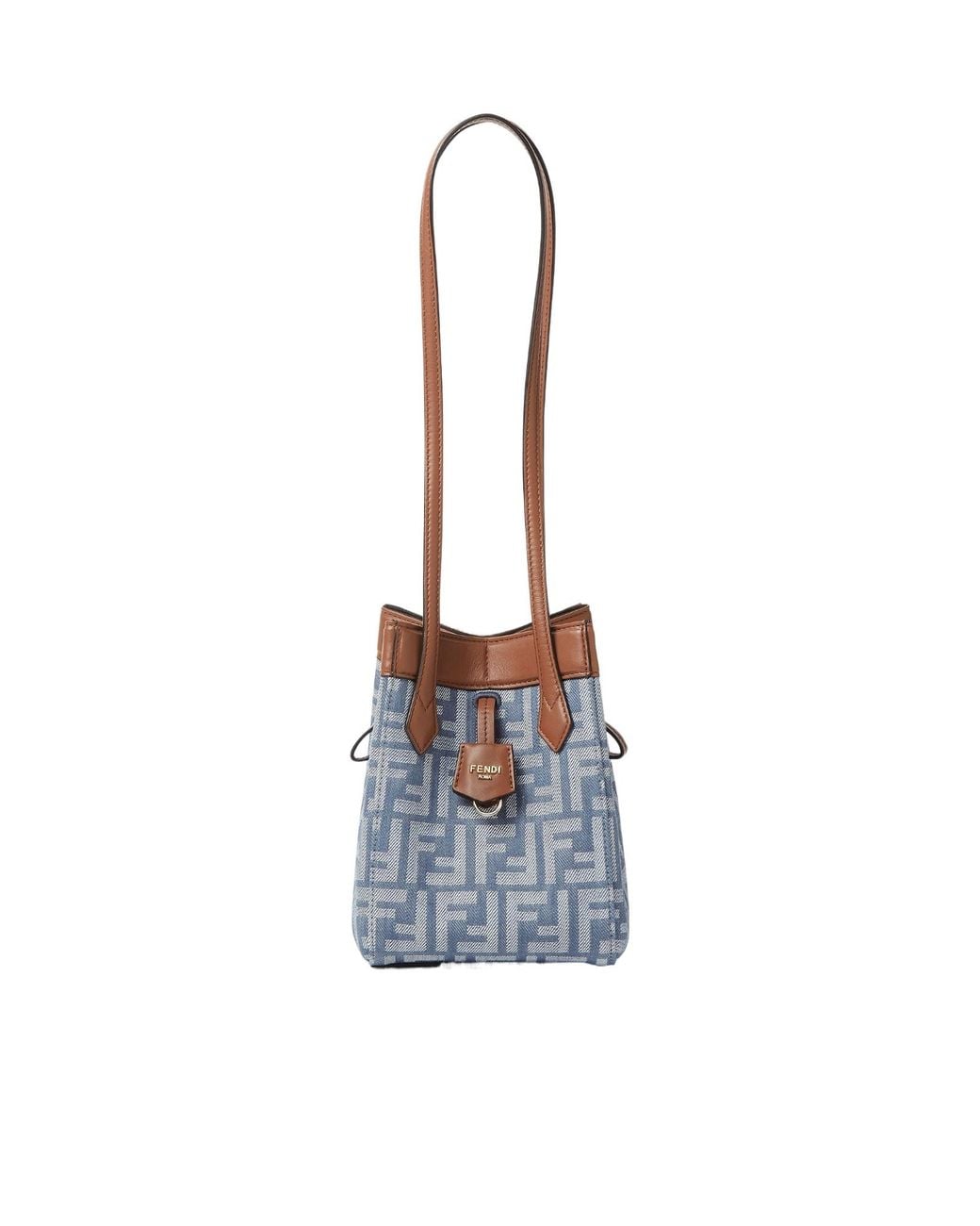Fendi Blue Origami Mini Bucket Bag